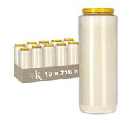 [Lot de 10] Bougies de neuvaine 9 jours - KRISTEN - 100% Végétale - Blanc