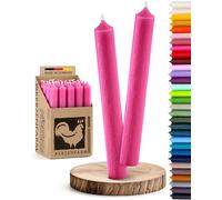 Lot de 10 bougies de table colorées en continu pour la décoration de table pour mariage, Noël et fête Couleur : rose/fuchsia/magenta Hauteur : 18 cm