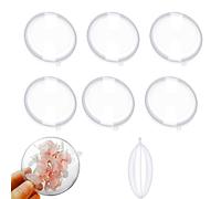 Lot de 10 boules plates en plastique transparent pour décoration d'intérieur, mariage, bonbons, chocolats, confettis, fleurs 9 cm