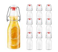 Lot de 10 Bouteille en Verre avec Bouchon Mécanique 250ml, Récipients réutilisables hermétiques, Flacons fermables pour stocker jus, huiles, épices et tous types de liquides domestiques