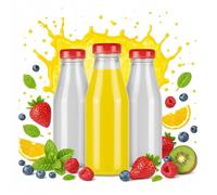 Lot de 10 bouteilles à jus en verre de 200 ml avec bouchon à vis (0,2 l).