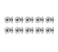 Lot de 10 boutons d'armoire ronds en alliage de zinc 24 x 30 mm pour cuisine, commode, armoire, salle de bain, vanité moderne, noir, argenté, doré, facile à installer (argenté)