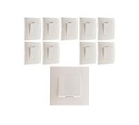 - Lot de 10 boutons poussoirs 10A bornes auto - blanc