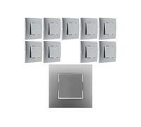 - Lot de 10 boutons poussoirs 10A bornes auto - gris