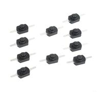 Lot de 10 boutons poussoirs 30 V CC 1 A pour mini lampe de poche avec contacts en cuivre terminal à 2 broches - Contrôle fiable sur arrêt pour produits audio, appareils numériques, télécommandes et