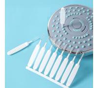 Lot de 10 brosses de nettoyage pour pommeau de douche pour petit trou - Piques de nettoyage de pomme de douche pour déboucher les petits espaces - Buse de douche pour enlever les bouchons