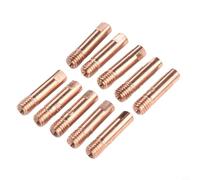 Lot de 10 buses de contact MB15 15AK M6 pour brûleur de soudage MIG, pièces d'usure en cuivre avec diamètre de trou 0,6/0,8/0,9/1,0/1,2 mm, résistantes à la chaleur pour des travaux de soudage précis