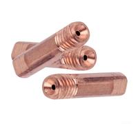 Lot de 10 buses de gaz en cuivre pour m6 pour MB-15AK pour soudeuse MIG MAG | Lot de 10 pour filetage M6, alésage précis, alimentation de fil lisse, pour brûleur MB-15AK