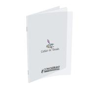 Lot de 10 Cahier Dessin Classique PP piqué 17x22, 32p./16 feuilles 90g/m², uni, incolore
