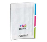 Cahier 3 index 96 pages seyès 90 g, couverture en polypropylène, format 24 x 32 cm CONQUERANT - incolore G