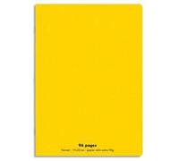 Lot de 10 Cahiers piqûre, 48 pages, Grands carreaux Seyès, Format 24 x 32 cm, Couverture polypro JAUNE