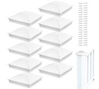 Lot De 10 Capuchon De Poteau De Clôture, Capuchon De Poteau Carré 9x9cm, Chapeau Poteaus Forme De Pyramide, Cloture Avec 20 Vis Pour Poteaux En Bois, Poteaux De Pont, Antirouille