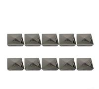 Lot de 10 capuchons de poteau carrés en acier inoxydable en forme de pyramide pour poteau de clôture galvanisé, accessoires de clôture de jardin en métal rouillé pour protection de poteau de terrasse