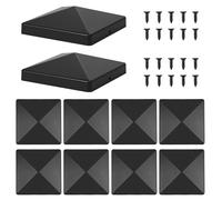 Lot de 10 capuchons de protection en plastique pour poteaux de clôture - 10 x 10 cm - Avec 20 vis - Noir - Étanche - Pour poteaux en bois et poteaux de terrasse (10 pièces)