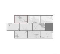 Lot de 10 carreaux de dosseret autocollants muraux imperméables en vinyle résistant à la chaleur pour cuisine, salle de bain, buanderie Reno noir, rose, gris, vert (D-002)