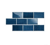 Lot de 10 carreaux de dosseret autocollants muraux imperméables en vinyle résistants à la chaleur pour cuisine, salle de bain, buanderie Reno Noir, rose, gris, vert (D-011)