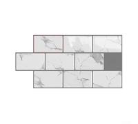 Lot de 10 carreaux de dosseret pour cuisine et salle de bain, décalcomanies murales en vinyle imperméable épais avec motif pierre moderne, installation pour rénovation, noir, 15,2 x 30,5 cm (D-002)
