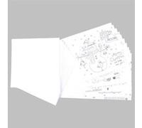 Lot de 10 Cartes de Noël "A Colorier" 14cm Blanc Blanc G