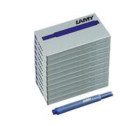 Lot de 10 cartouches d'encre effaçables LAMY T10 à grande capacité - compatibles avec tous les modèles de stylos plume Lamy - Contenance: 1,25 ml/cartouche - 5 pcs/paquet - Couleur de l'encre: bleu