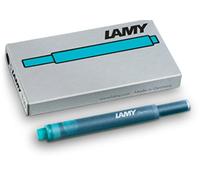Lot de 10 cartouches d'encre LAMY T10 à grande capacité - compatibles avec tous les modèles de stylos plume Lamy - Contenance: 1,25 ml par cartouche - 5 pcs par paquet - Couleur de l'encre: turquoise