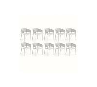 pegane Chaises de jardin empilables lot de 10