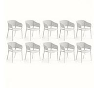 pegane Chaises de jardin empilables lot de 10