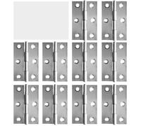 Lot de 10 charnières de porte inox 55 x 34 mm - finition nickel brossé, montage en applique