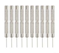 Lot de 10 chasse-goupilles en fer argenté de tailles assorties de 52 mm de longueur pour réglage du bracelet de montre et réparation de montres (0,9 mm)