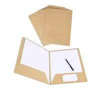 Lot de 10 Chemise Cartonné avec Rabat A4 Sous-Chemises en Papier Kraft Pochette de Classement Porte-Documents Dossier de Fichier à Insertion Chemise de Presentation Bureau Scolaire