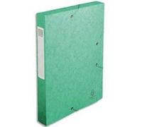 Lot de 10 chemises 3 rabats et élastique Exatobox dos de 4 cm, en carte lustrée 7/10e vert G