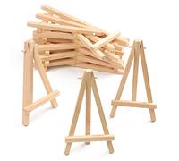 Lot de 10 chevalets trépieds en bois pour décoration de table - Petit support de peinture - Fournitures artistiques