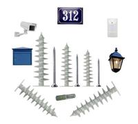 Lot de 10 chevilles d'isolation thermiques avec vis et embout, chevilles isolantes sans pré-perçage, pour fixation de façade EPS/XPS (10 pièces de 50 m)