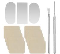 Lot de 10 chiffons de chamois prédécoupés + 3 grattoirs de poterie + 1 aiguille en céramique + 1 fil de plumes pour la texture des outils de bricolage, outils de poterie en argile pour couper la boue