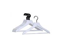 Lot de 10 cintres 32 cm pour vêtements enfant premium avec crochet pivotant à 360° - Blanc -