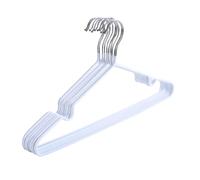 Lot de 10 cintres antidérapants pour costumes, crochets pivotants, cintres en métal, revêtement en caoutchouc blanc, jupe-culotte imprégnée et cintre de costume, adaptés pour manteaux suspendus