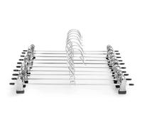 Lot de 10 cintres pour jupes avec clip de pantalon antidérapant réglable Cintres en métal peu encombrants pour jeans, 35 cm
