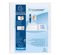 Exacompta Classeur PP personnalisable Kreacover 4 anneaux en D 25 mm A4 Maxi Blanc