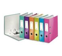 Lot de 10 Classeurs à levier 180° WOW en carton pelliculé, dos 8 cm, coloris assortis G