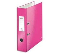 Lot de 10 Classeurs à levier 180° WOW en carton pelliculé, dos 8 cm, coloris rose G
