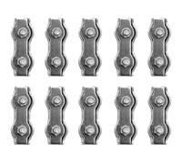 Lot de 10 clips de câble Duplex M3 en acier inoxydable 304 pour cordes à linge, voiles d'ombrage et ancrage