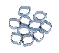 Lot de 10 clips d'oreilles doubles de 25 à 28 mm, collier de serrage en O, acier zingué, 25 à 28 mm