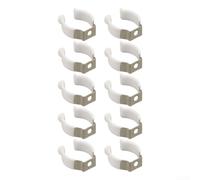 Lot de 10 clips en U blancs pour tubes fluorescents LED, montage dans la maison, le bureau, le garage avec revêtement en acier inoxydable et plastique PVC, taille 25 mm à 35 mm de diamètre, prise en