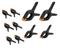 Lot de 10 colliers de serrage en nylon mélangés de 60 à 170 mm de long - Envergure 30 à 65 mm - Colliers de serrage solides avec mâchoires de protection - Pinces à ressort en plastique pour bois