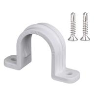 Lot de 10 colliers de serrage en plastique de 25 mm, clips de sangle de tuyau en PVC, colliers de serrage en plastique à deux trous, colliers de serrage pour conduits