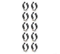 Lot de 10 colliers de serrage en U en acier inoxydable pour tubes LED, pinces à ressort avec revêtement en plastique et patins antidérapants, supports pour 38-52 mm pour plafonniers intérieurs (43-45