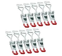 Lot de 10 colliers de serrage inoxydables à serrage réglable | Serrure de rechange pour porte, couvercle, boîte, tiroir, réfrigérateur, barbecue, camping-car, bateau, clapet, poulailler