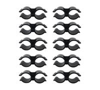 Lot de 10 Colliers de Serrage Plastique PVC, Collier Serrage Tuyau Doubles pour étagère, Connecteur de Chaîne, Panneaux de Clôture, Accessoires de Fixation, Noir
