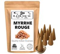 Lot de 10 Cônes d’Encens Senteur MYRRHE Rouge - 100% Naturel Parfum Mystique & Apaisant pour Méditation, Relaxation & Purification d’Intérieur + Brûleur Porte Encens côniques Offert