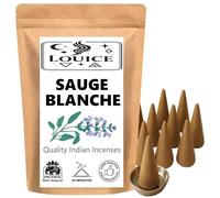 Lot de 10 Cônes d’Encens Senteur Sauge Blanche - 100% Naturel Purification, Protection & Relaxation - Idéal pour Méditation & Équilibre Énergétique + Brûleur Porte Encens Offert