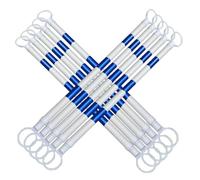 Lot de 10 cônes de signalisation rétractables - Extensibles de 1,6 à 3 m, Ruban de sécurité réfléchissant Bleu et Blanc, équipement de contrôle de la Circulation Durable pour la sécurité rou